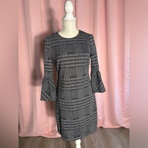 Calvin Klein office dress: black with bell sleeve